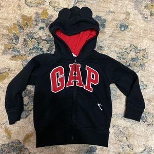 Gently used Gap Kids Mickey Mouse zip hoodie, 4T